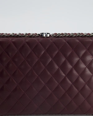 *FIRE PRICE* Chanel Burgundy Clutch On Chain Bag with Chain Details and Gunmetal Hardware