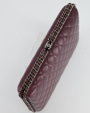 *FIRE PRICE* Chanel Burgundy Clutch On Chain Bag with Chain Details and Gunmetal Hardware