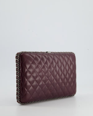 *FIRE PRICE* Chanel Burgundy Clutch On Chain Bag with Chain Details and Gunmetal Hardware