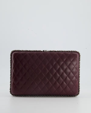 *FIRE PRICE* Chanel Burgundy Clutch On Chain Bag with Chain Details and Gunmetal Hardware