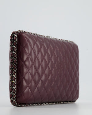 *FIRE PRICE* Chanel Burgundy Clutch On Chain Bag with Chain Details and Gunmetal Hardware