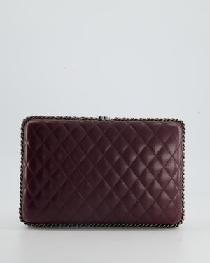 *FIRE PRICE* Chanel Burgundy Clutch On Chain Bag with Chain Details and Gunmetal Hardware