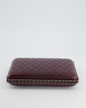 *FIRE PRICE* Chanel Burgundy Clutch On Chain Bag with Chain Details and Gunmetal Hardware