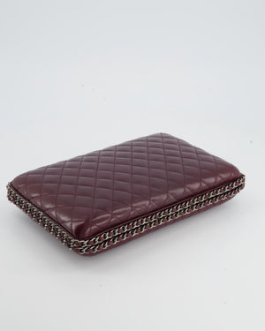 *FIRE PRICE* Chanel Burgundy Clutch On Chain Bag with Chain Details and Gunmetal Hardware