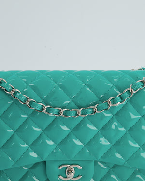 FIRE PRICE* Chanel Aqua Green Patent Classic Jumbo Double Flap Bag wi –  Sellier