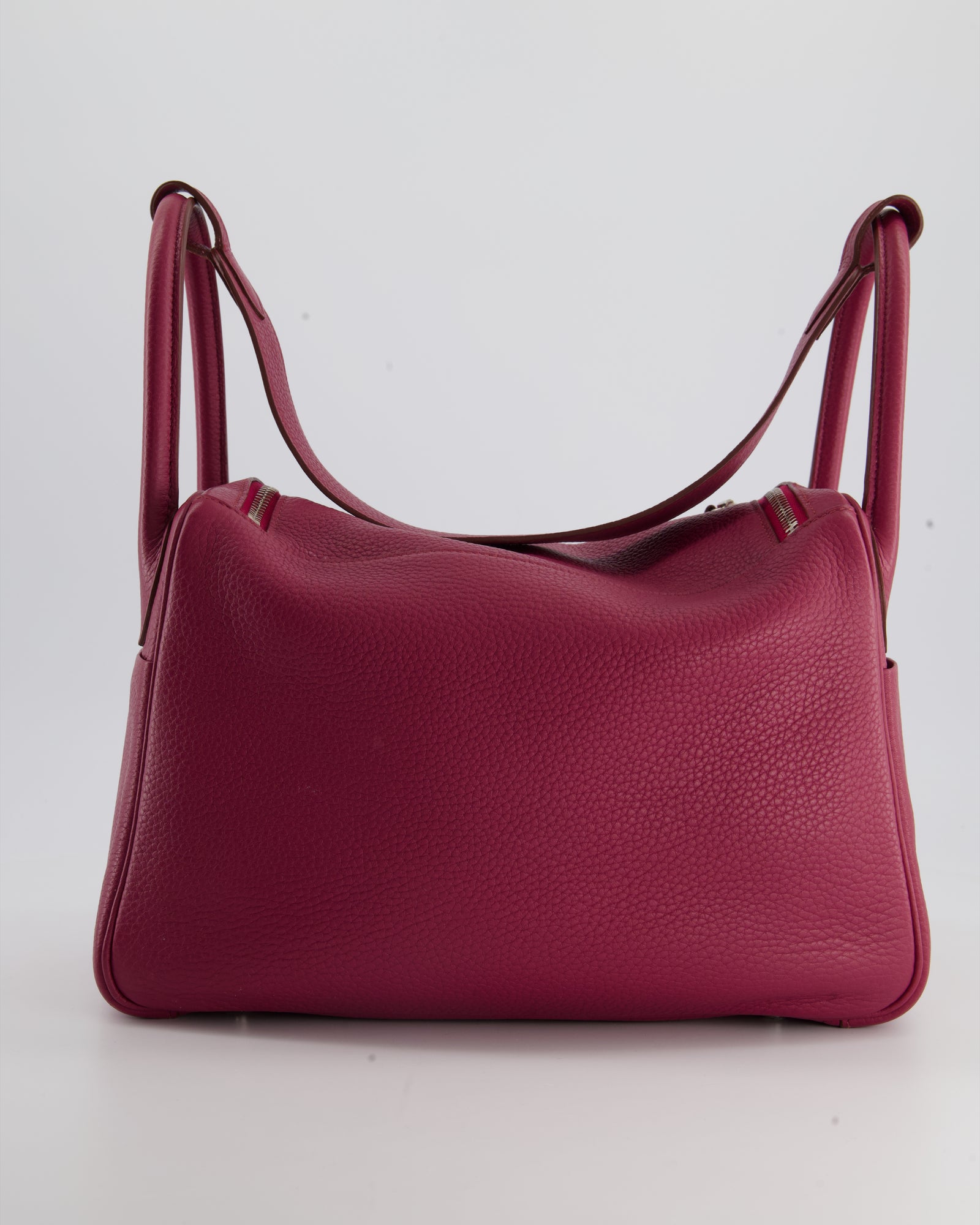 Hermes Lindy Bag 30cm in Rouge Galance in Togo Leather with Palladium Sellier