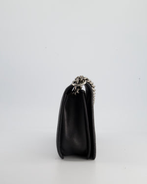 Large boy chanel handbag, Calfskin & ruthenium-finish metal, black —  Fashion