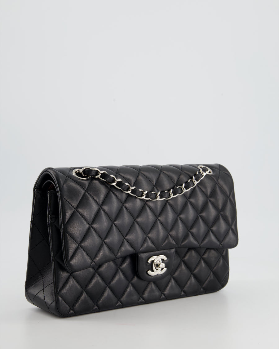 HOT* Chanel Medium Black Classic Double Flap Bag in Caviar Leather