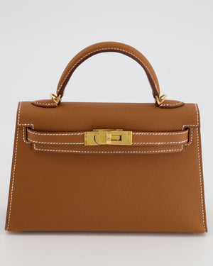 HOT* Hermès Mini Kelly II 20cm in Gold Epsom Leather with Gold Hardwa –  Sellier