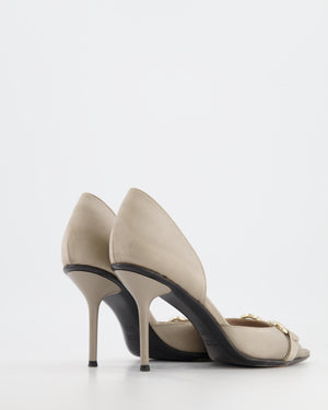 Gucci Grey Satin Pumps with Crystal Horsebit Detail Size EU 37