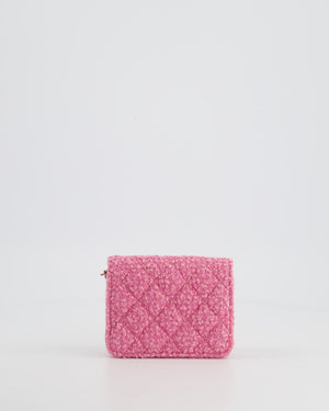 Chanel Ultra Mini Pink Tweed Belt-Bag with Champagne Gold Hardware