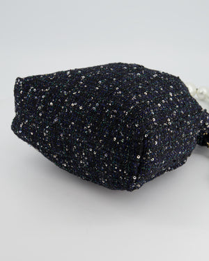 HOT* Chanel Navy Sequin Tweed Hobo Bag with Pearl Rope Handle and Cha –  Sellier