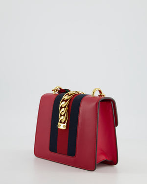 Gucci Red Leather Small Sylvie Bag Canvas with Gold Hardware – Sellier