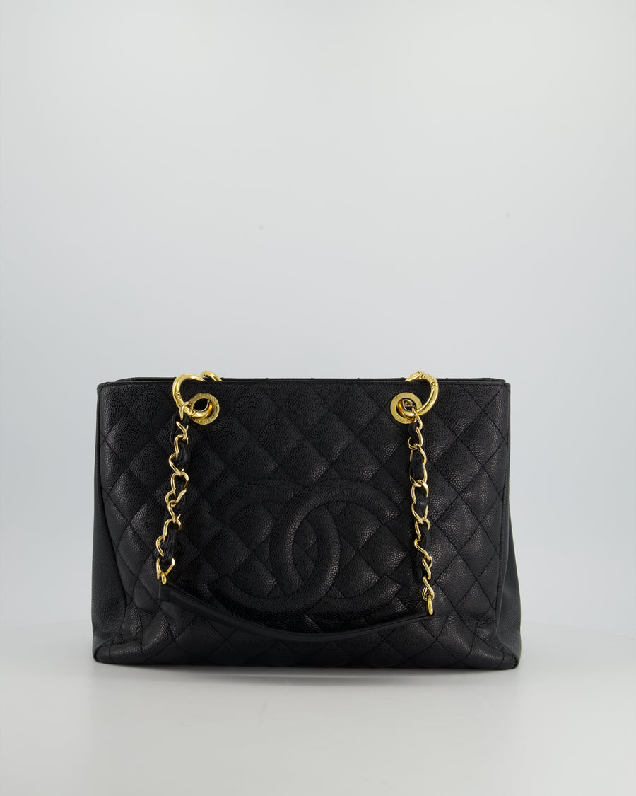 Chanel Black Caviar GST Grand Shopper Tote Bag with Gold Hardware – Sellier