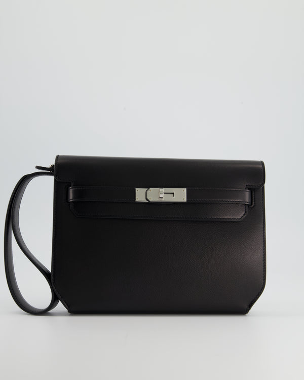 Hermes Kelly Depeches 25 Pochette Black Epsom Gold Hardware - The