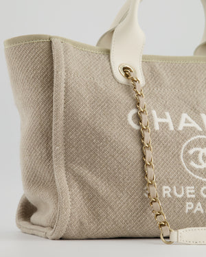 Chanel Deauville Small Canvas / Lamb Cream