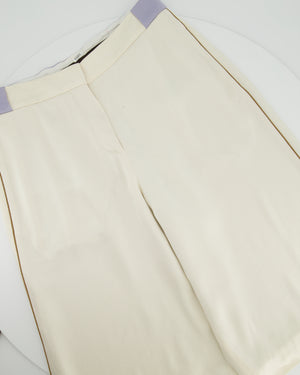 Louis Vuitton White Cropped Culottes with Lilac Panel Detail FR 40 (UK 12)