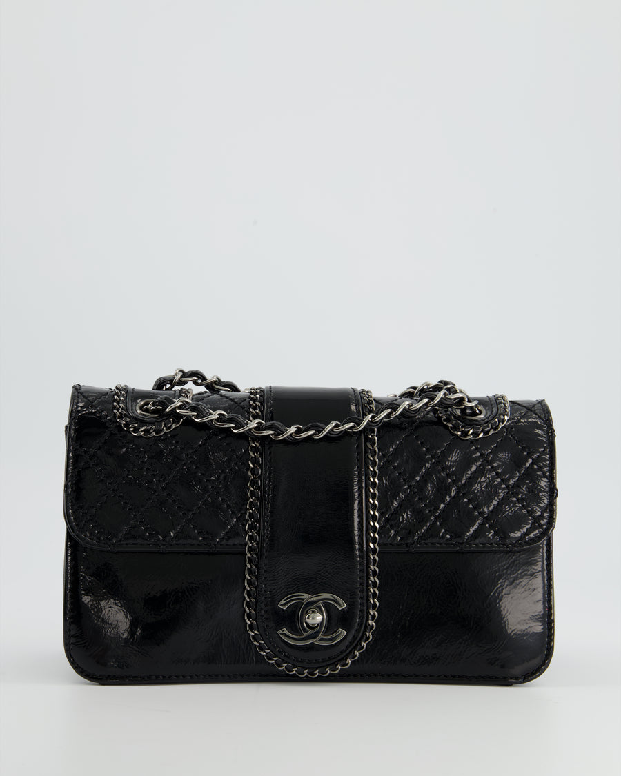 Chanel Clutch With Chain Patent Black / White