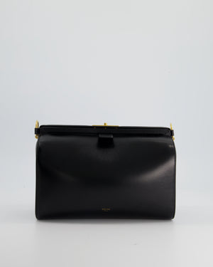 Celine black compact wallet leather