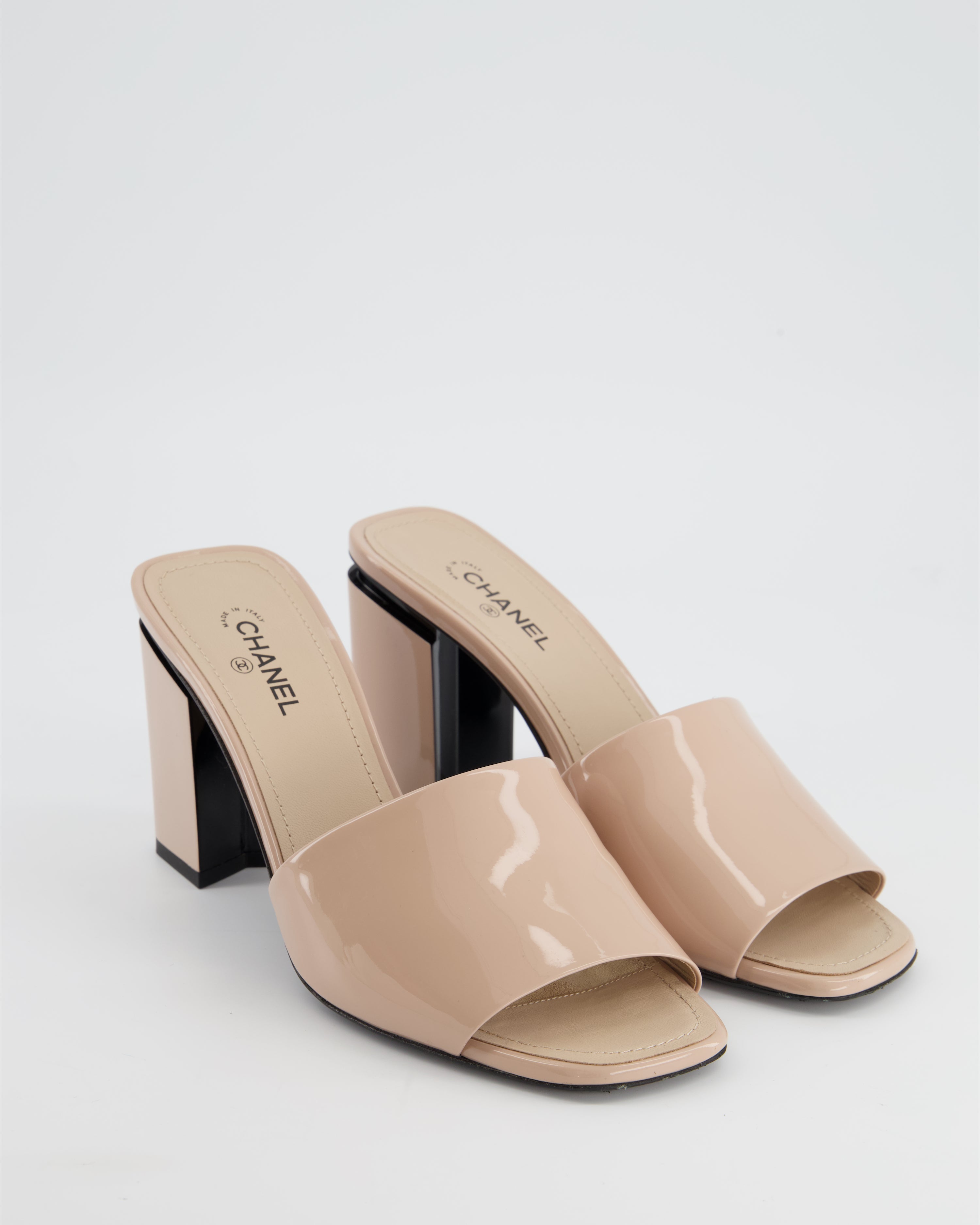 Chanel beige hot sale mules