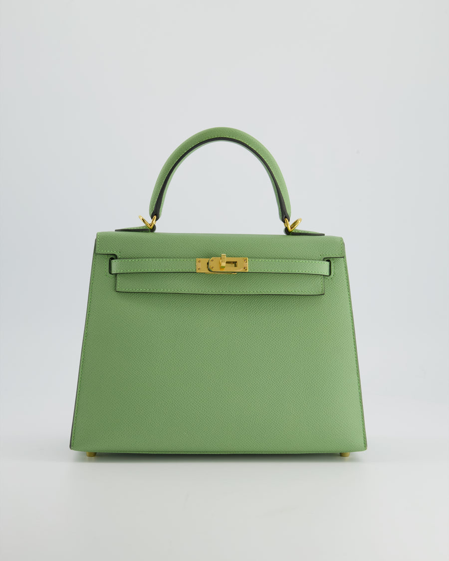 Hermes Birkin 25 Sellier Vert Jade Bag