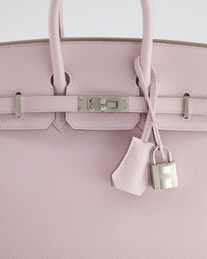 RARE* Hermès Birkin 25 Sellier in Mauve Pale Epsom Leather with Palla