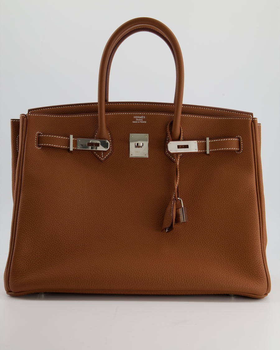 Hermes Birkin Bag, Orange, 35cm, Togo with gold