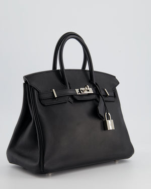 Hermès Birkin 25cm in Black Swift Leather with Palladium Hardware – Sellier