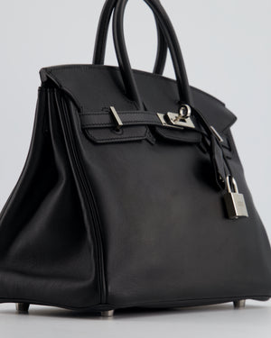 Hermes Birkin Bag 25cm Black Swift Leather Gold Hardware