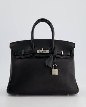 Hermes Birkin Sellier Bag 25cm Black Box Gold Hardware