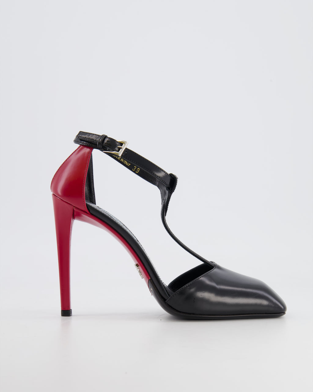 Louis Vuitton Black/Red Patent Leather Ankle Strap Sandals Size 39