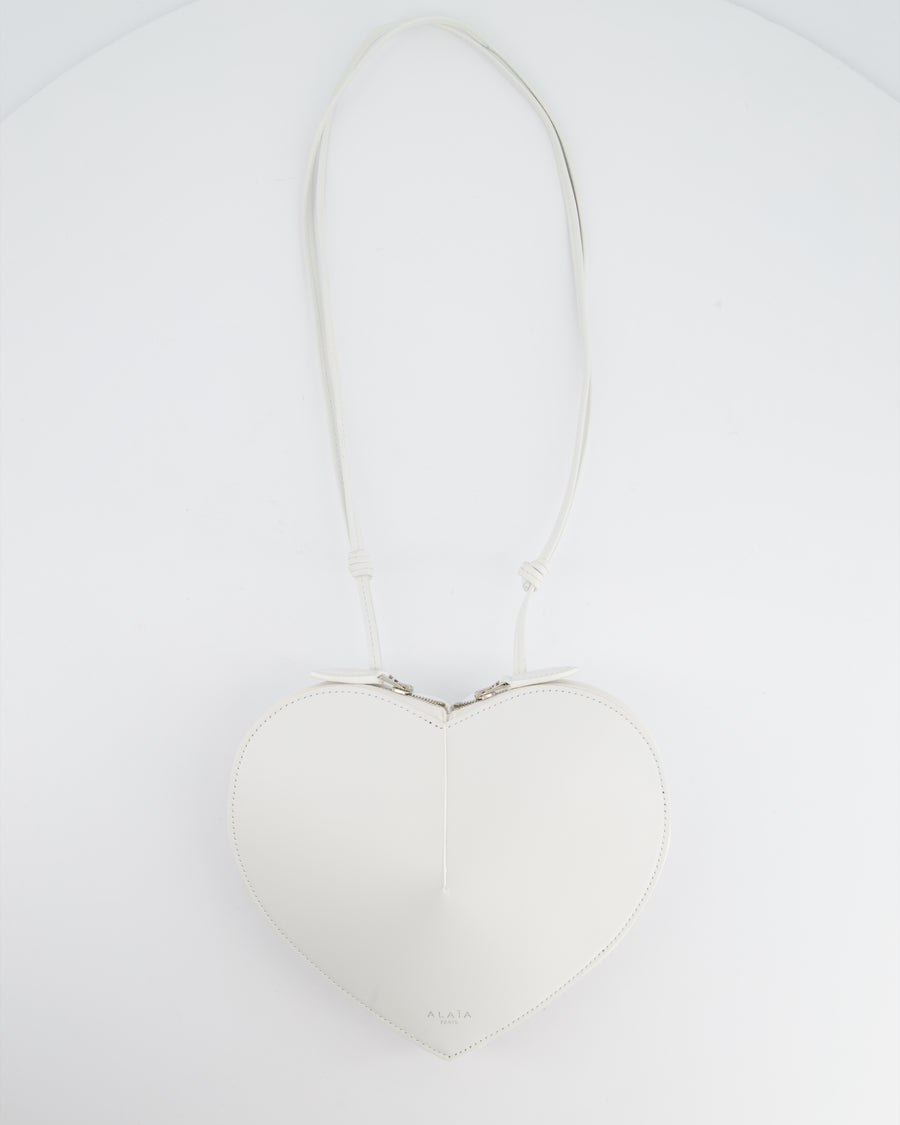 Alaïa Le Coeur Leather Cross-body Bag in White