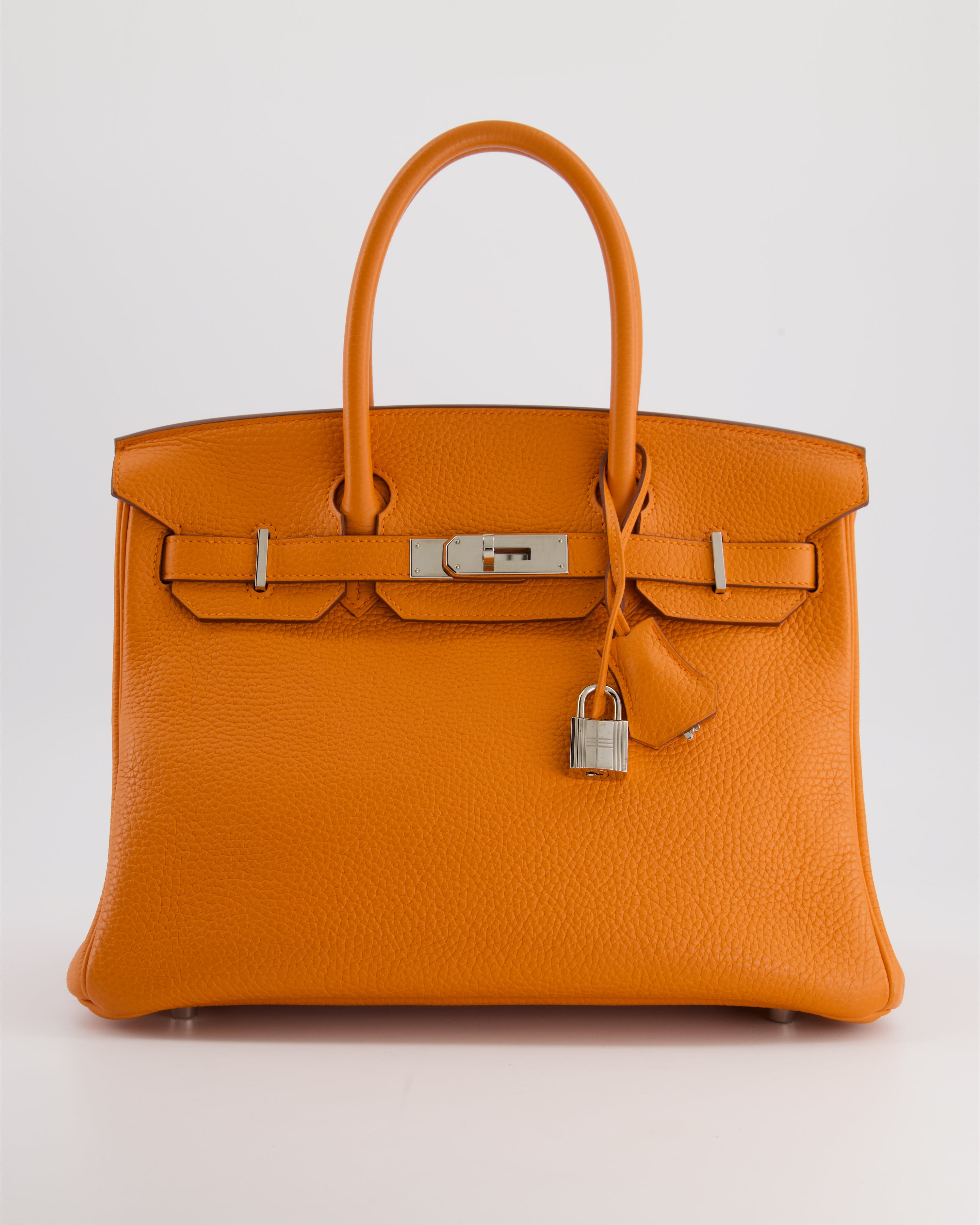 Hermes Birkin Retourne Bag 30cm Orange in Clemence Leather with Palladium Hardware