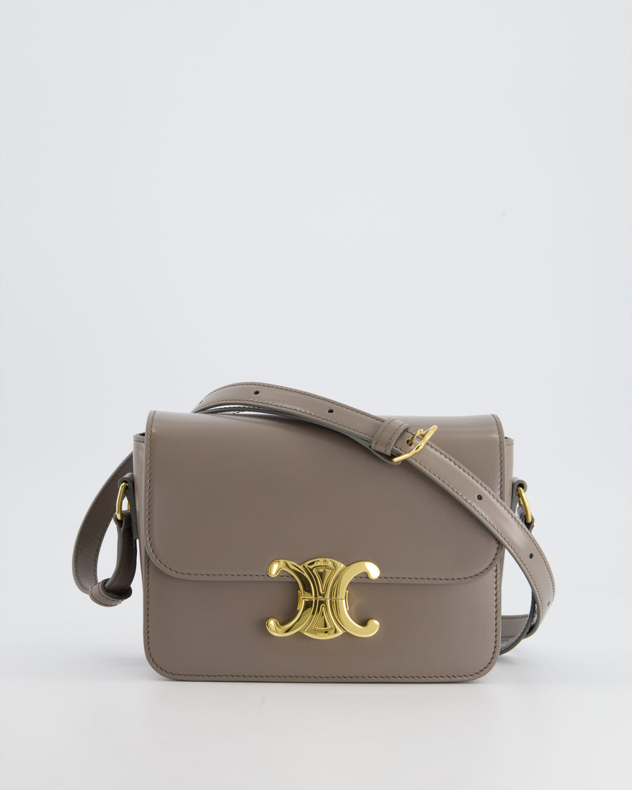 TEEN TRIOMPHE BAG IN SHINY CALFSKIN - PEBBLE