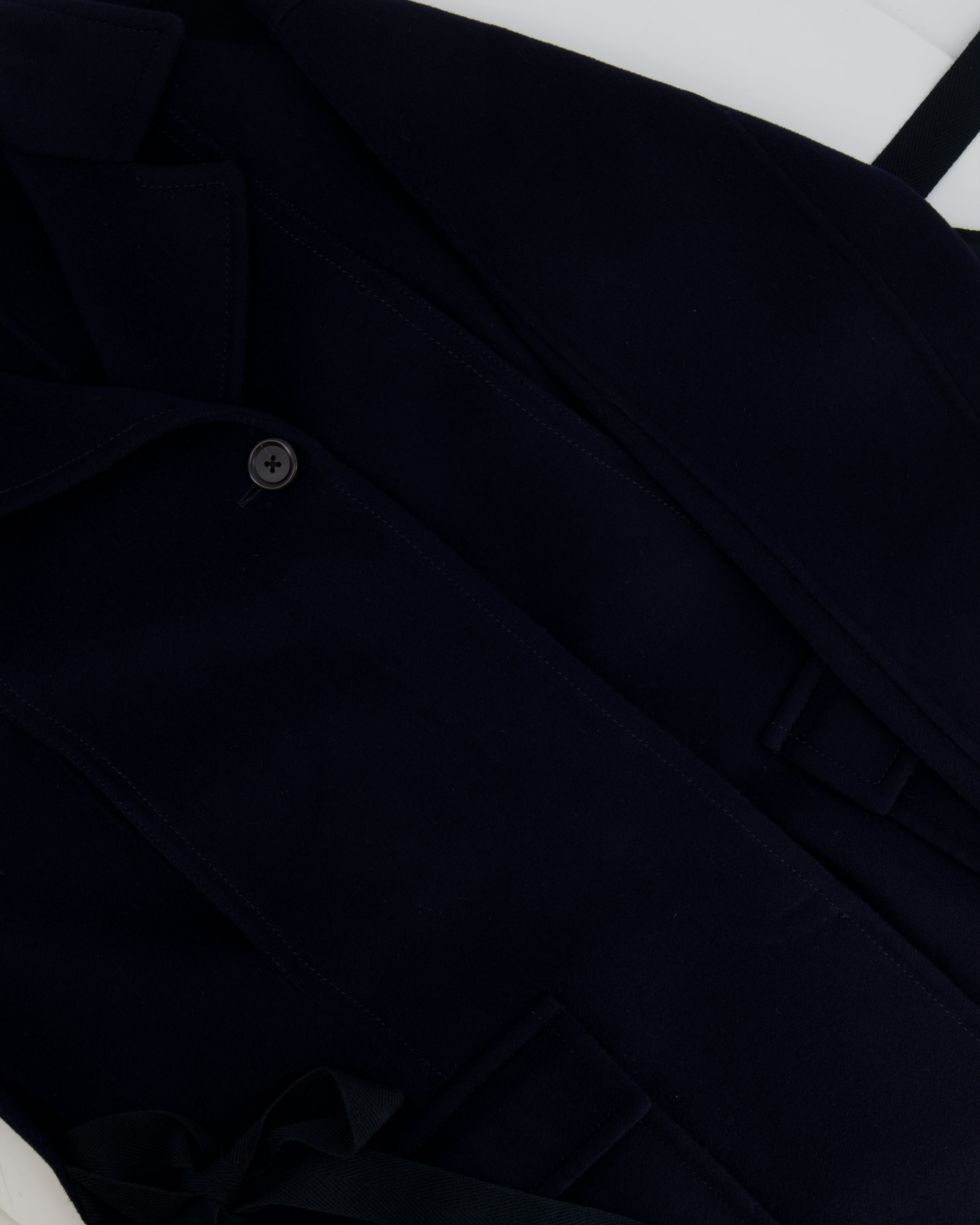 Joseph Navy Wool Cashmere Jacket with Belt Detail Size FR 38 ( UK