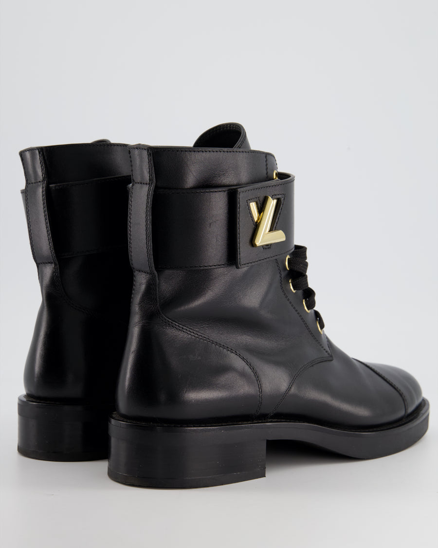 Louis Vuitton Black Combat Boots 40