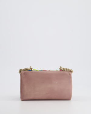 Valentino Beige and Multicolour Va Va Voom Clutch Bag with Champagne Gold Hardware