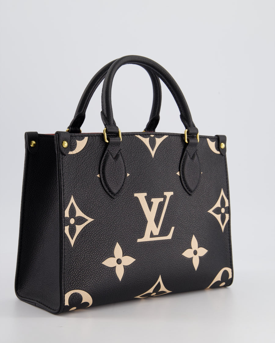 Louis Vuitton Onthego Bicolour Monogram And Empreinte Leather Pm Tote Sellier 7459