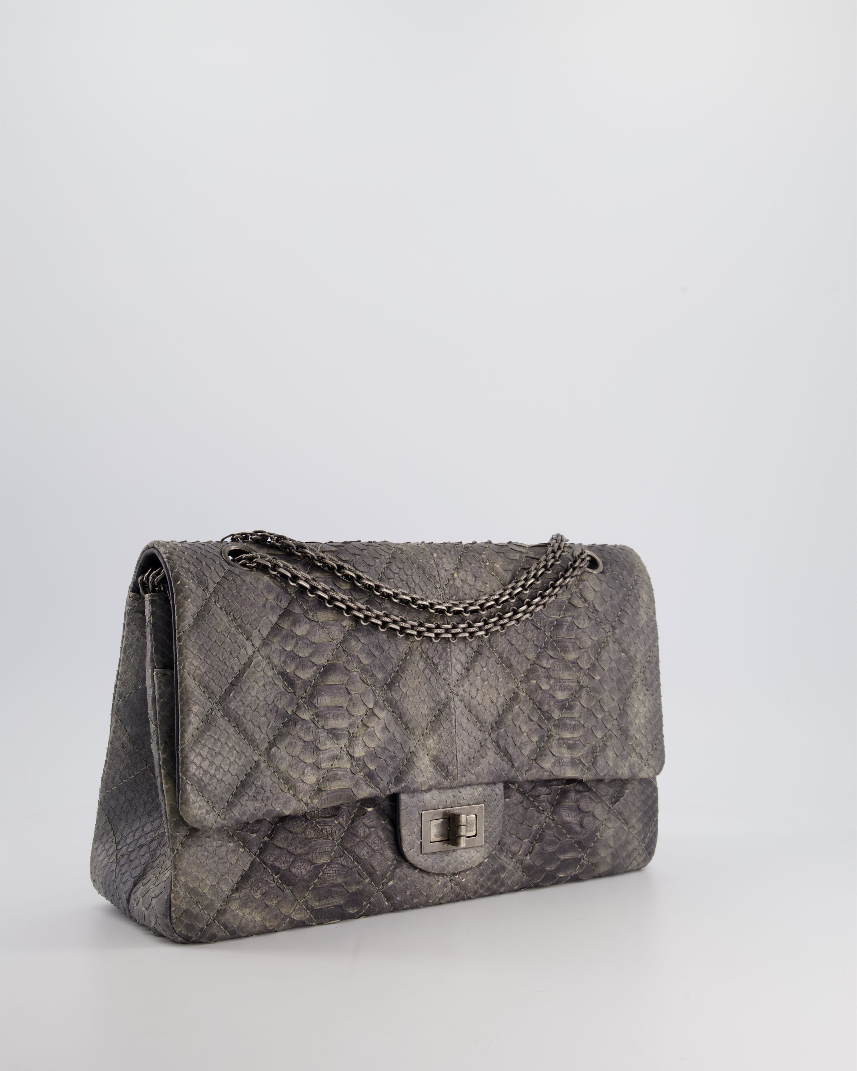 HOT Chanel Storm Grey Jumbo Classic Double Flap 2.55 Reissue Bag