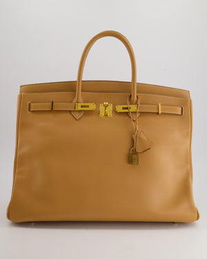 Hermès Birkin 40cm Bag in Natural Sable Courchevel Leather with Gold Hardware