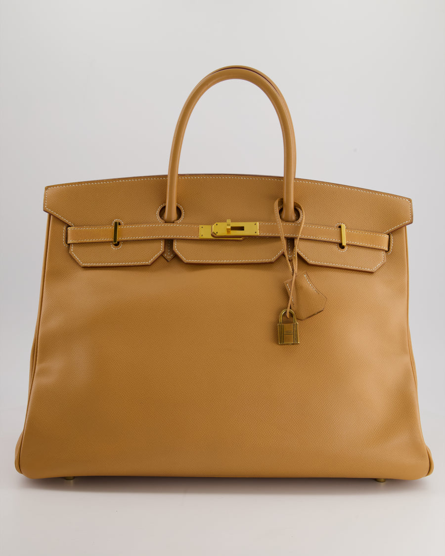 Hermès Birkin 40cm Bag in Natural Sable Courchevel Leather with Gold Hardware