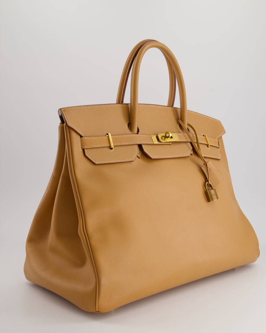 Hermès Birkin 40cm Bag in Natural Sable Courchevel Leather with Gold Hardware