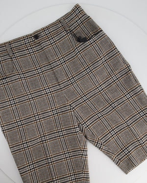 Saint Laurent Brown Houndstooth Mid Length Shorts FR 40 (UK 12)