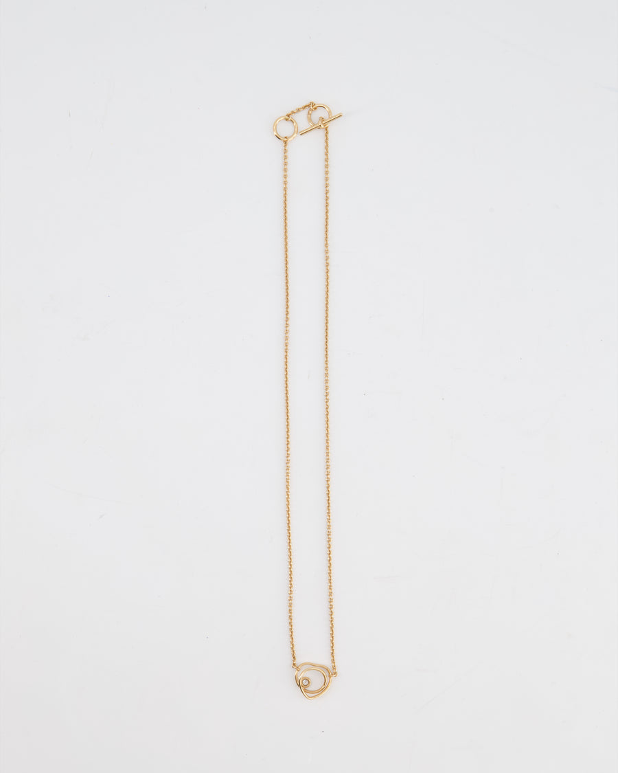 *FIRE PRICE* Hermès Diamond Vertige Coeur Necklace in 18k Yellow Gold