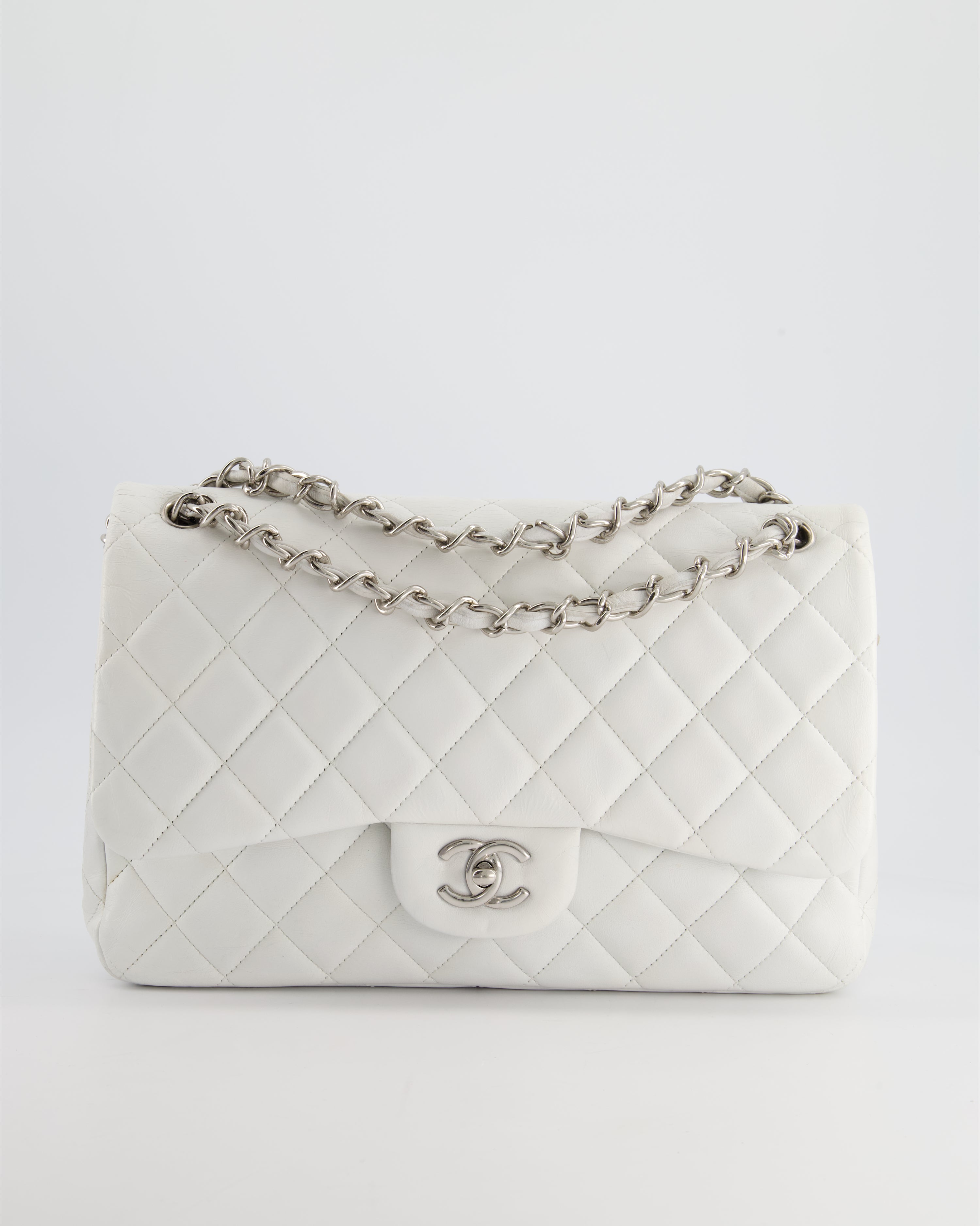 Chanel white jumbo online flap