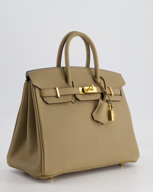 *HOT COLOUR* Hermès Birkin 25cm Retourne in Beige Marfa Togo Leather with Gold Hardware