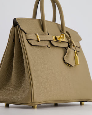 *HOT COLOUR* Hermès Birkin 25cm Retourne in Beige Marfa Togo Leather with Gold Hardware