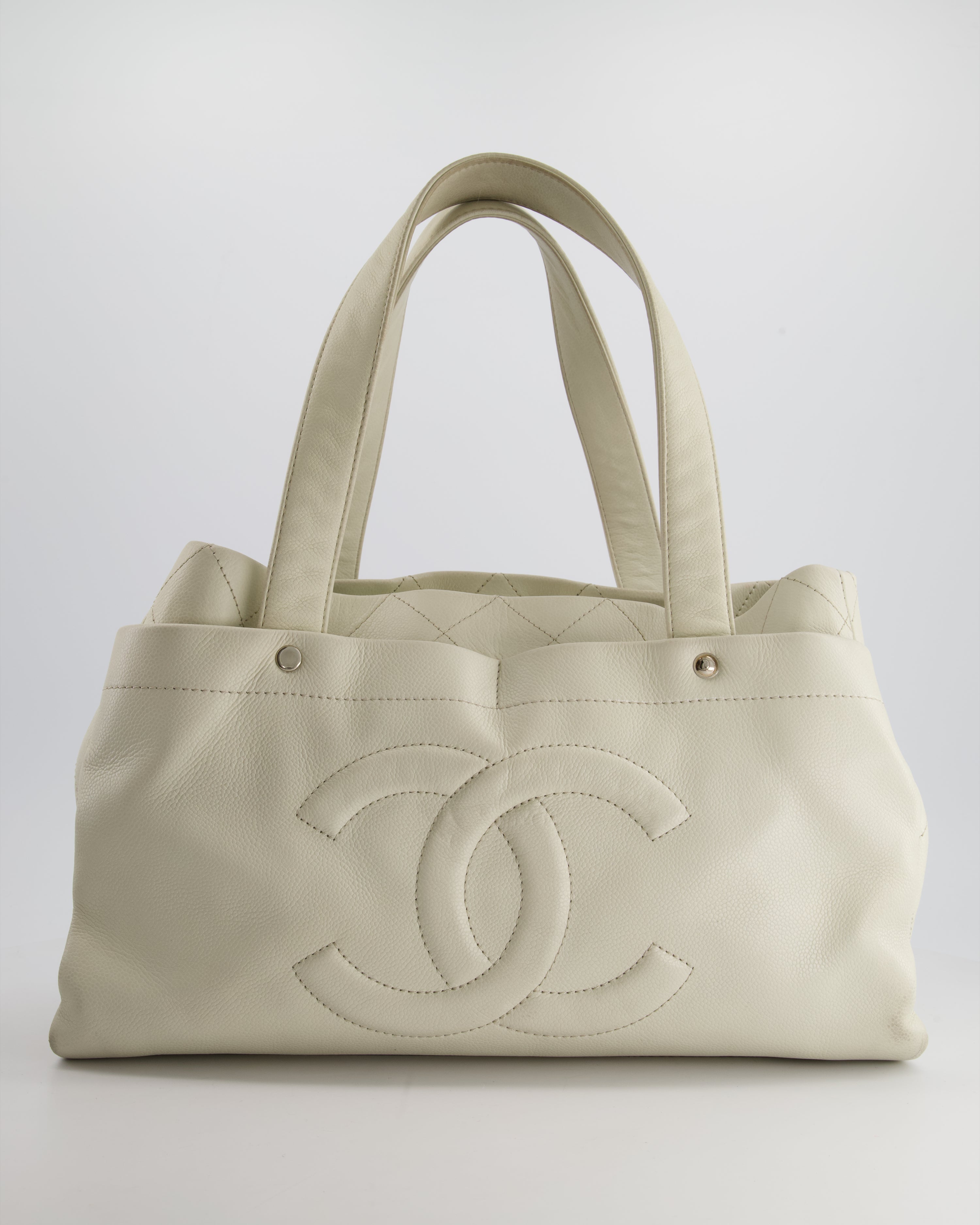 Chanel Ivory Ultimate Executive Shopper Tote Bag in Caviar Leather wit –  Sellier