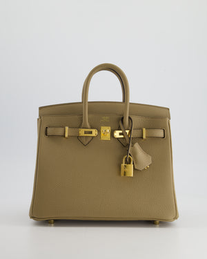 *HOT COLOUR* Hermès Birkin 25cm Retourne in Beige Marfa Togo Leather with Gold Hardware