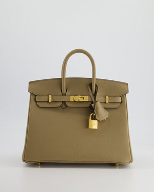 *HOT COLOUR* Hermès Birkin 25cm Retourne in Beige Marfa Togo Leather with Gold Hardware